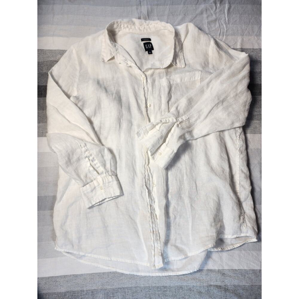 Gap women's long-sleeve linen button-down shirt